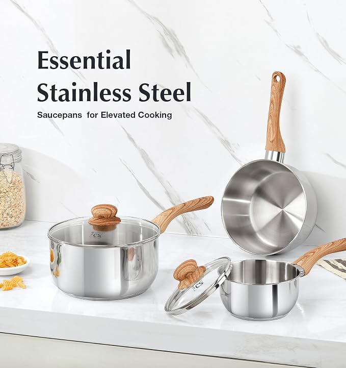 KOCH SYSTEME CS Stainless Steel Saucepan Set, 4-Piece Stainless Steel Sauce Pan - Image 7