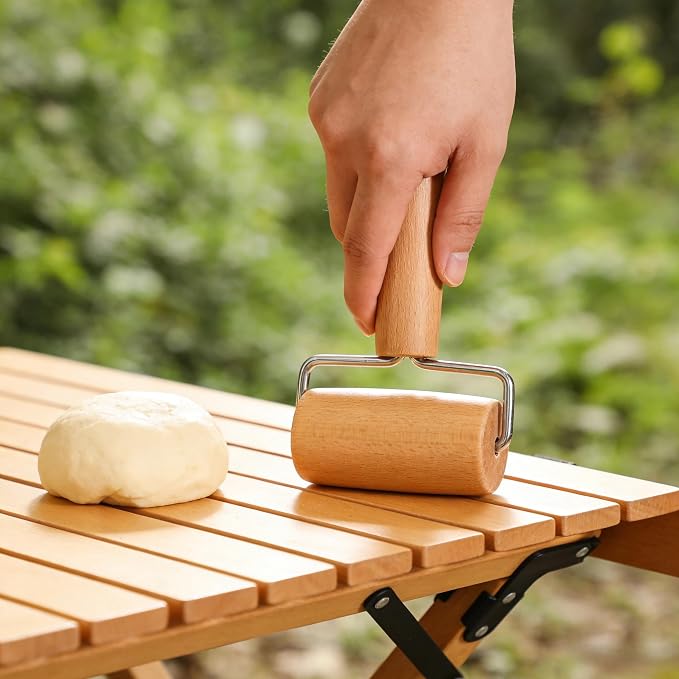 Small Rolling Pin, Wooden Dough Roller, Non-Stick Pizza Roller, T Type Rolling - Image 7