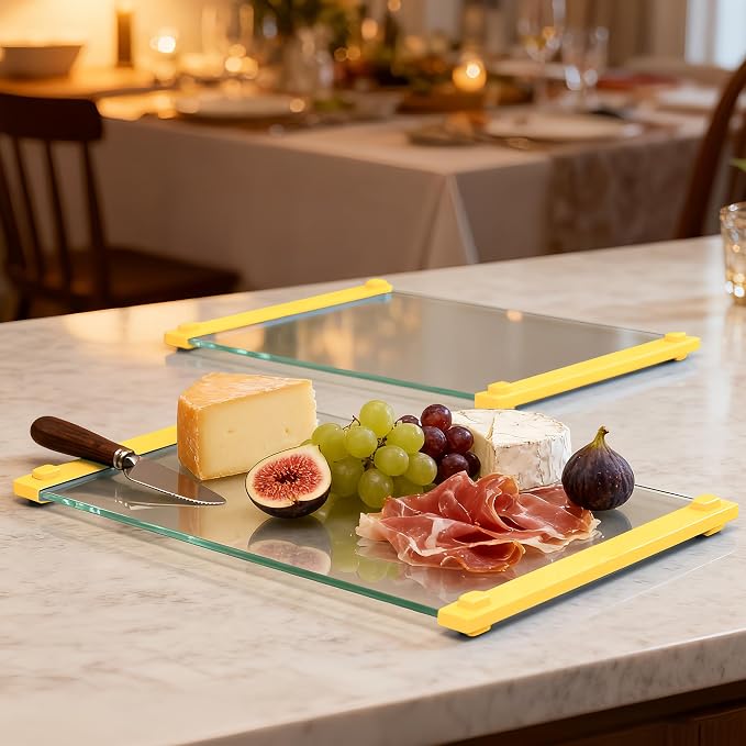 Tempered Glass Cutting Board for Kitchen, 12x16" & 12x8" 2 Pcs, Heat Resistant by TemperedGlassManufacturer
