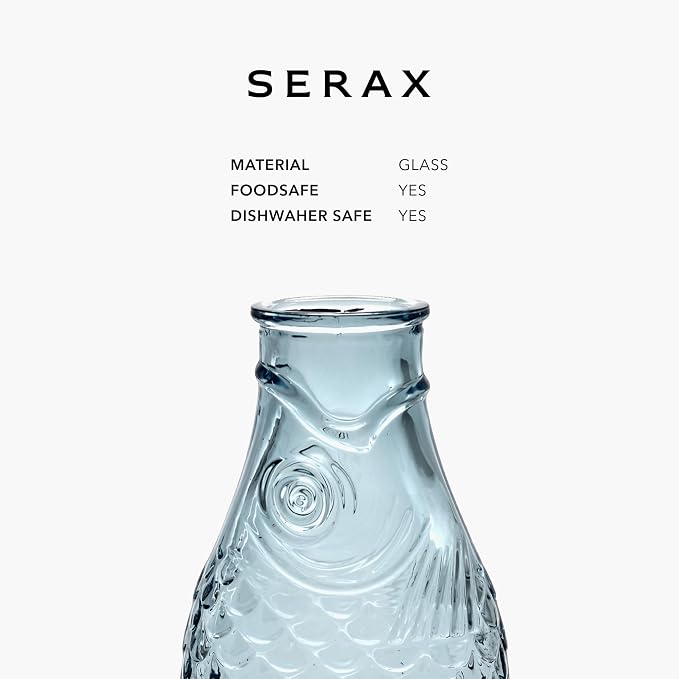 Serax Glass Water Pitcher | Fish & Fish glassware by Paola Navone | Wine Carafe - Image 6