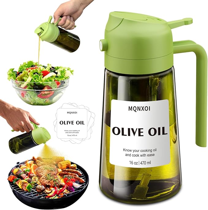 mqnxoi Oil Sprayer for Cooking, 2 in 1 Olive Oil Dispenser Bottle for Kitchen by Unknown