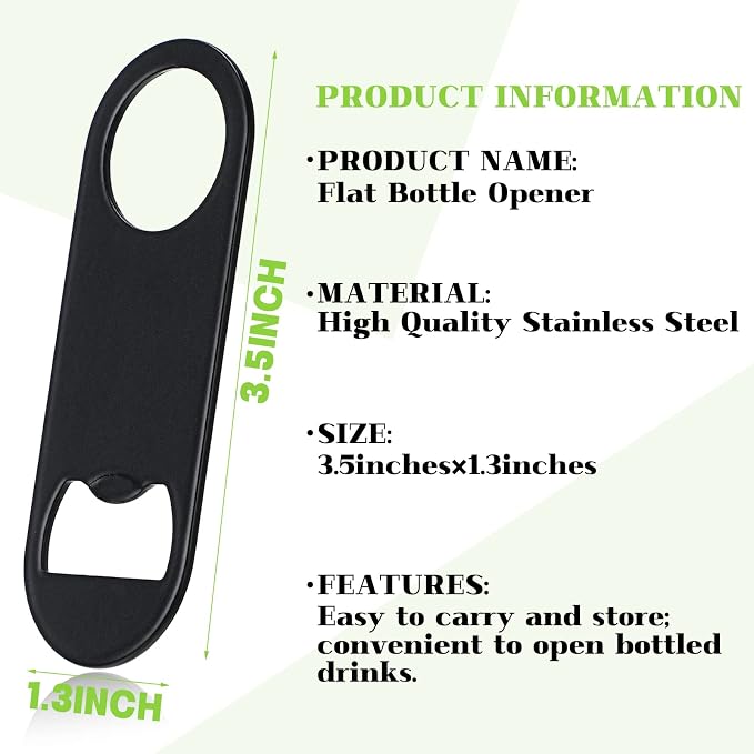 Remerry 50 Pcs Bottle Openers Stainless Steel Flat Bottle Opener Bulk 3.4 x 1.3 - Image 2