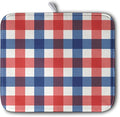 4th of July Dish Drying Mat Patriotic Buffalo Plaid Drying Mats by Kwlegh