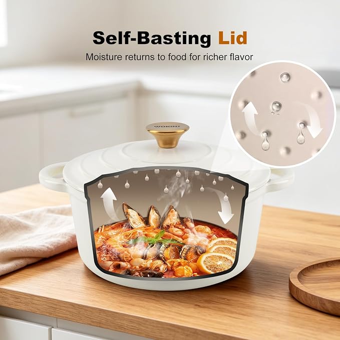 Enameled Cast Iron Dutch Oven - 7QT Pot - Image 4