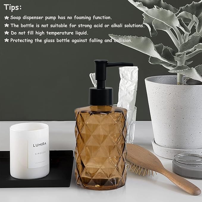 Brown Glass Soap Dispenser - Image 6