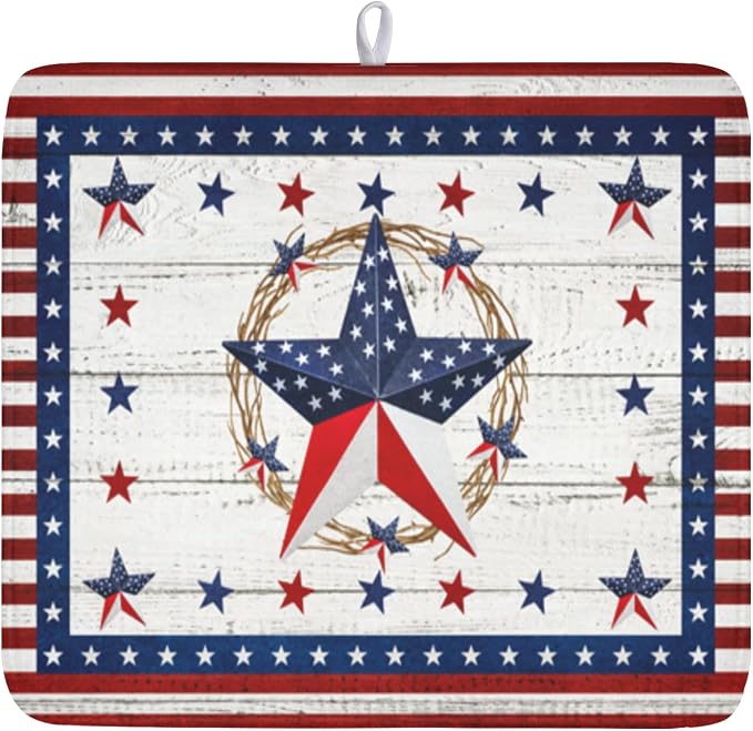 4th of July Patriotic Dish Drying Mat by Unknown