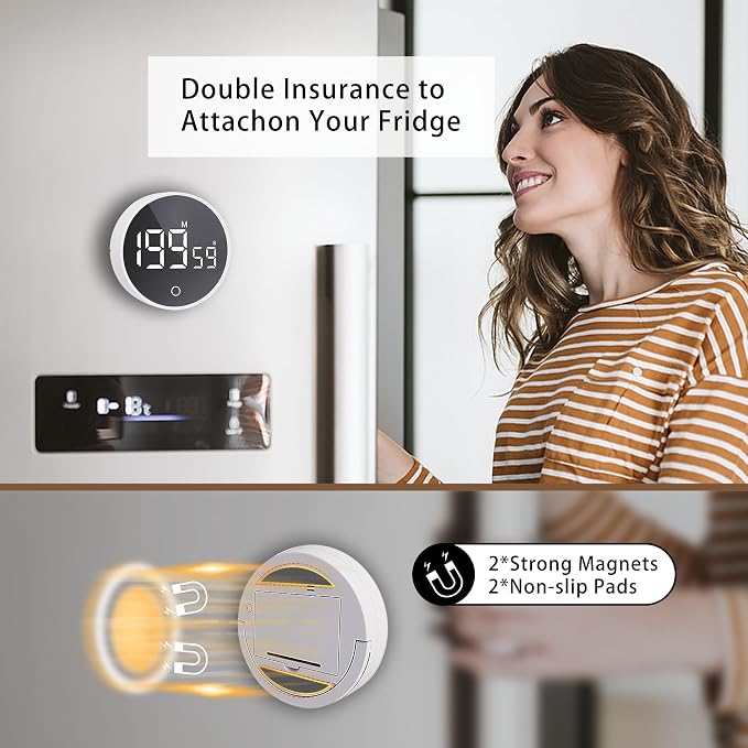 Digital Kitchen Timers, Visual timers Magnetic Countdown Countup Timer Large - Image 2