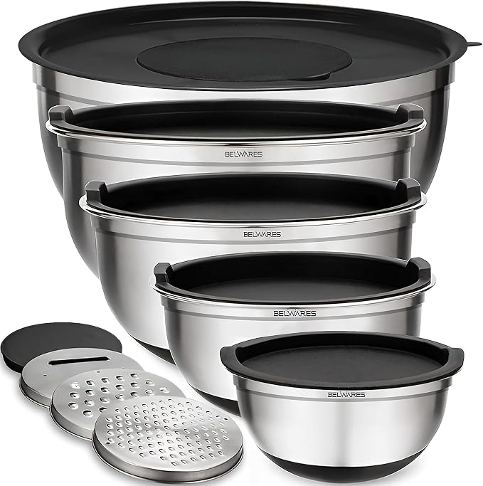 Belwares Mixing Bowls with Lids Set of 5 by Belwares