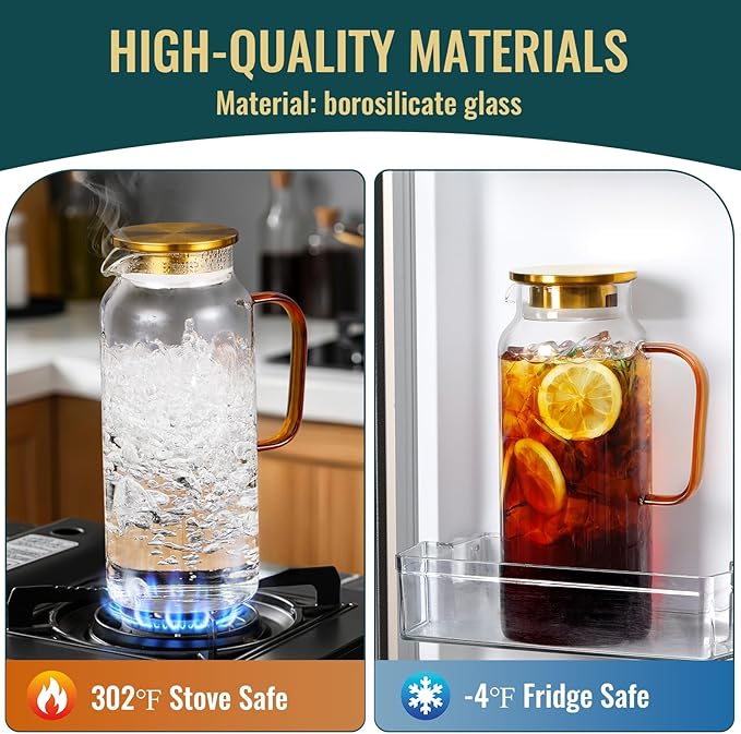 2 Pack 2 Liter/68 oz Glass Pitcher - Image 4