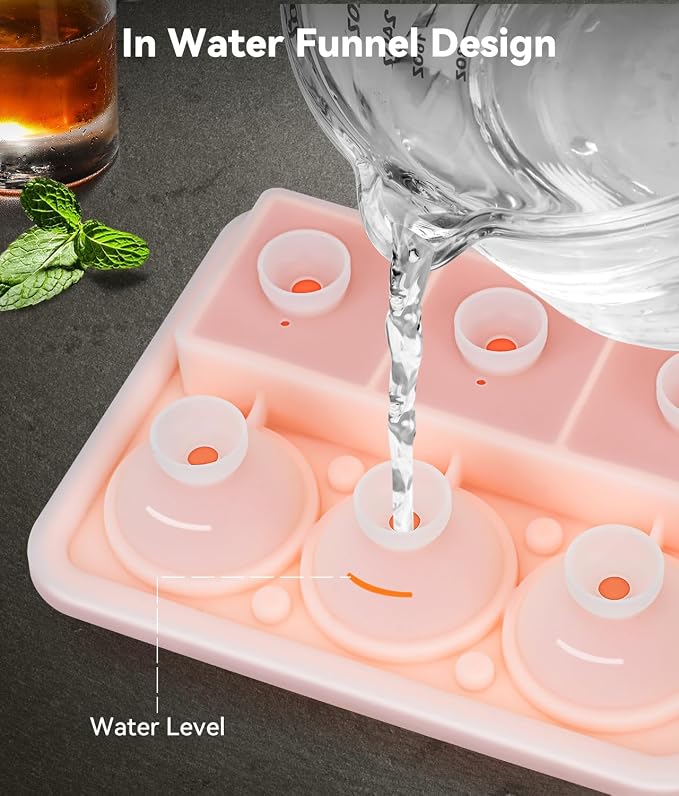 Ice Cube Tray with Lid, Silicone Ice Molds with Round, Large Ice Cube Mold - Image 4