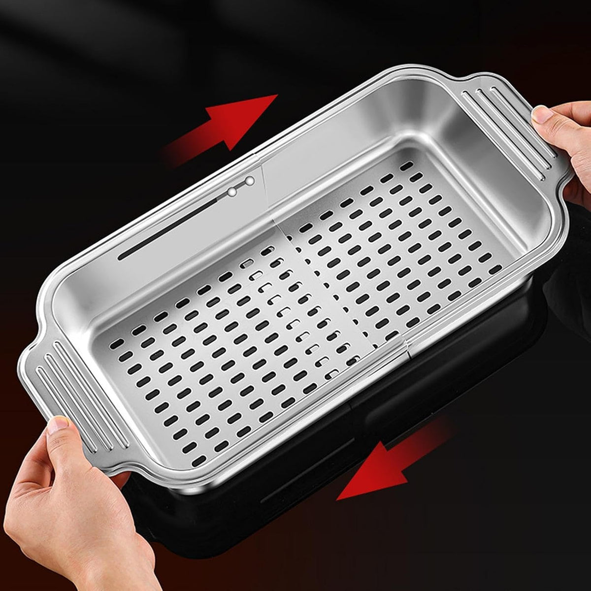 Over Sink Strainer Telescopic Filtering Colander