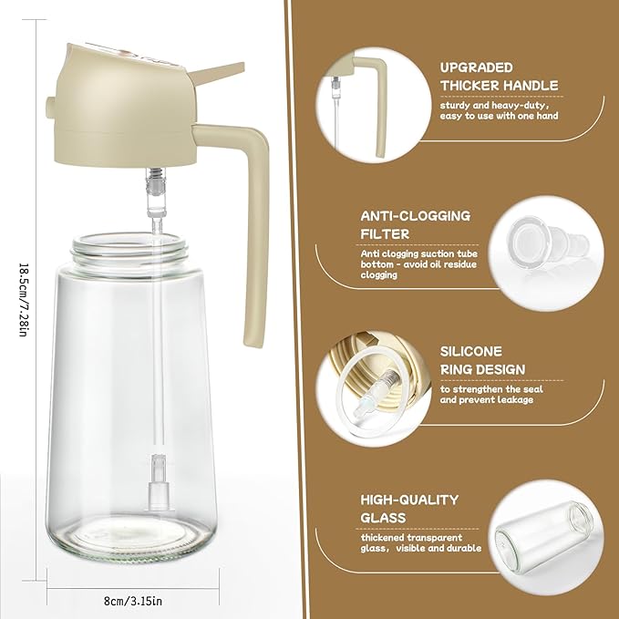 Oil Sprayer for Cooking 2pcs, 2 in 1 Oil Dispenser and Oils Sprayer Kitchen - Image 7