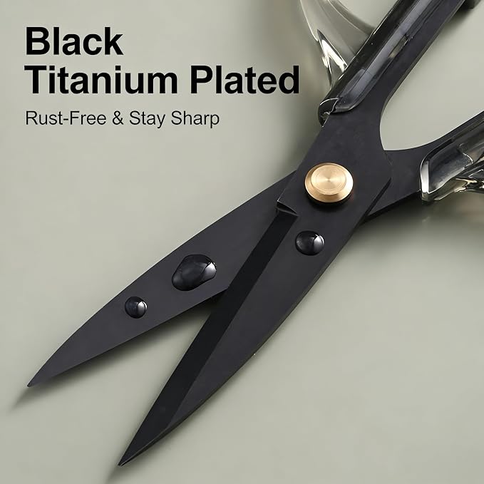 Kitchen Shears Scissors&Sharp Scissors, ARCHIKING 7.7inch Black Titanium Plated - Image 2