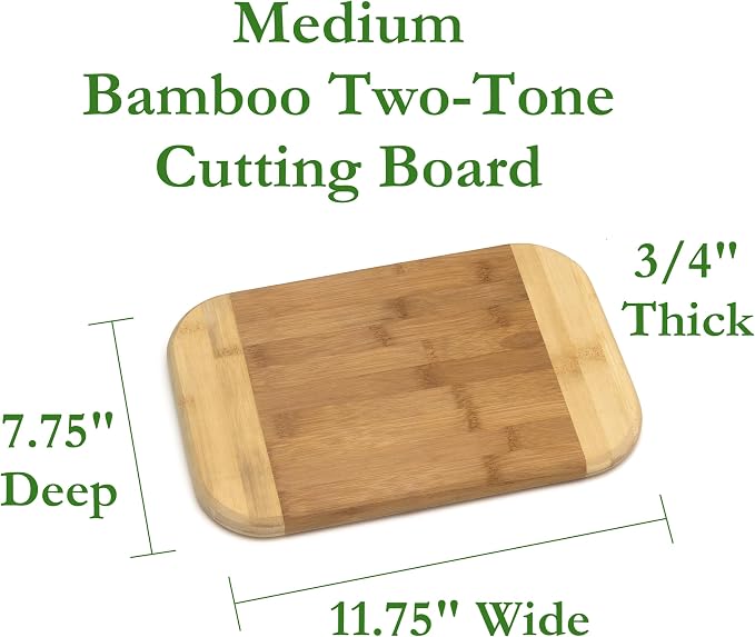Lipper International Bamboo Wood Two-Tone Kitchen Cutting and Serving Board - Image 2