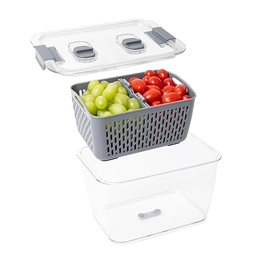 Kitchen Spaces Stackable Fridge Storage Colander Containers - Image 4