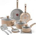 T-Fal Refresh Ceramic Nonstick Cookware Set, Oven Safe to 350°F, Includes by T-falbrand