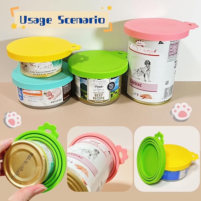 MoPawKT- Silicone Can Covers, Cat & Dog Food Can Covers Lids, Universal 3 Sizes - Image 6