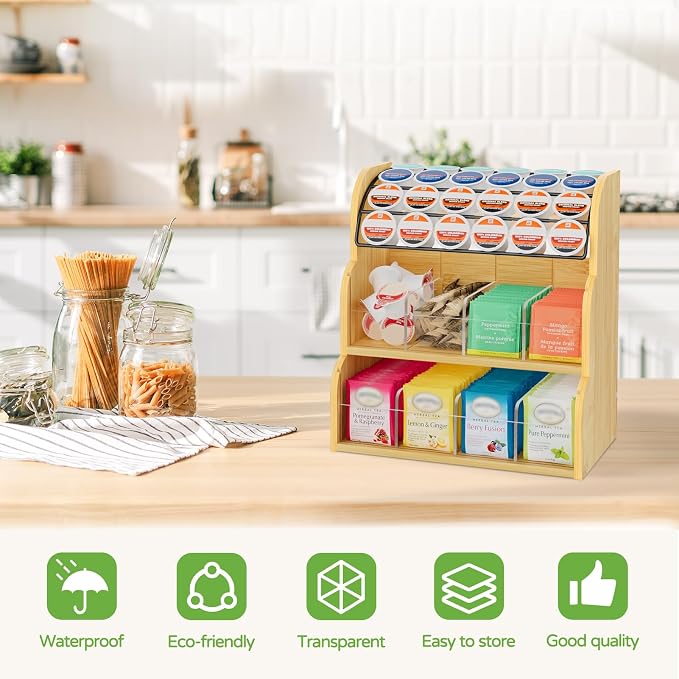 LASZOLA Bamboo Tea Bag and Coffee Holder Organizer - Image 6