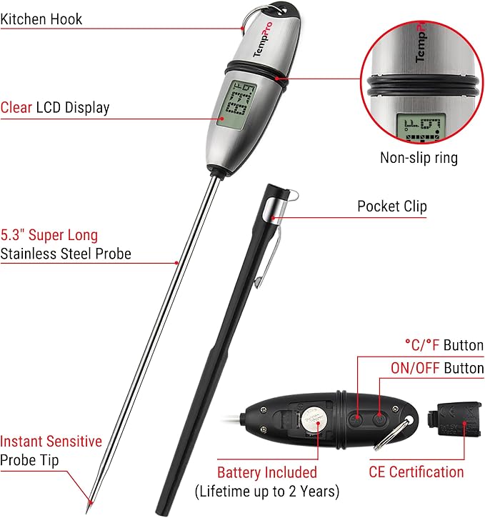 TempPro TP02S Digital Food Thermometer - Image 8