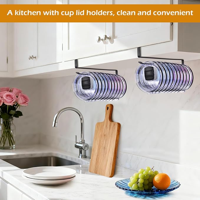 LWGFIO 2Pack Tumbler Lid Organizer, Kitchen Space-Saving Cup Holder, Organizers - Image 7