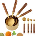 8Pcs Gold Measuring Cups and Spoons Set by Unknown