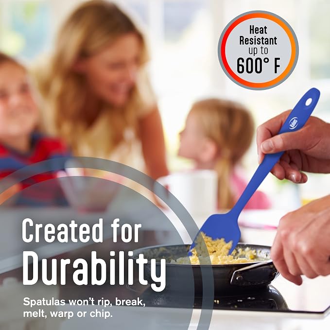 Kaluns Silicone Spatula Set, 4 Rubber Spatulas 600°F Heat Resistant, Nonstick - Image 4