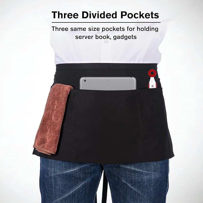 Jubatus 3 Pack 100% Cotton Server Apron - Image 4