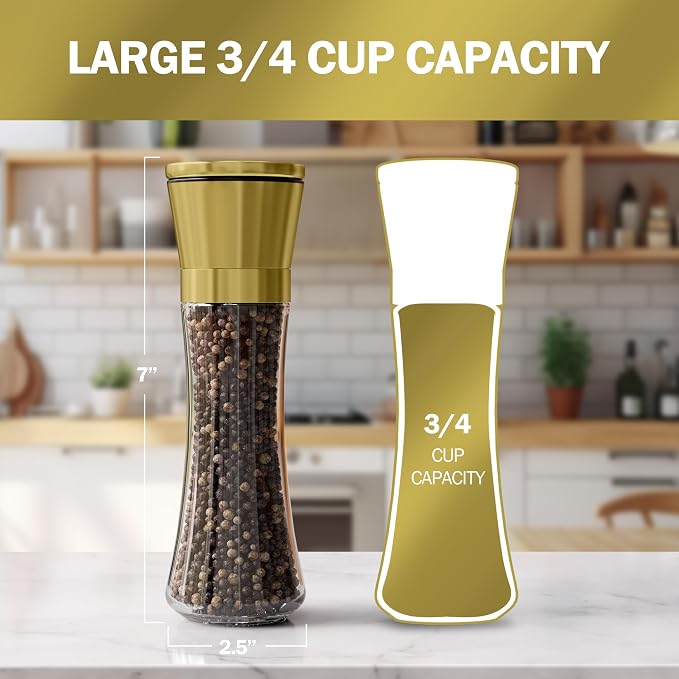 Home EC Original Gold Salt and Pepper Grinder Set of 2 - Image 2