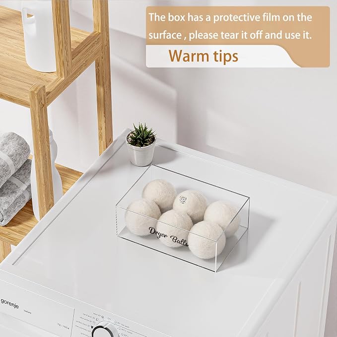 Dryer Ball Holder for Laundry Room, Acrylic Dishwasher Pods Container - Image 3