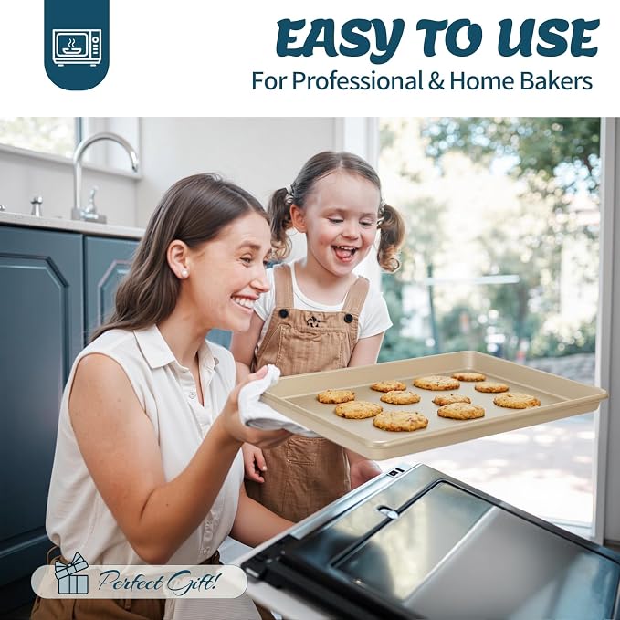 Baking Pans Set, Nonstick Stackable Bakeware Sets, Oven Pans - Image 6