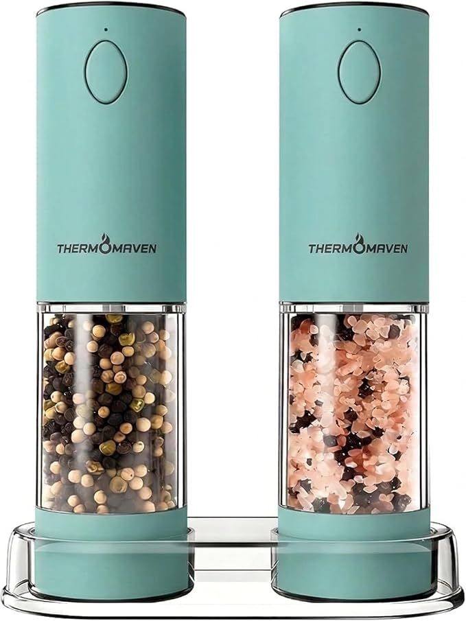 ThermoMaven Electric Salt and Pepper Grinder Set, 110ml Larger Rechargeable by ThermoMaven