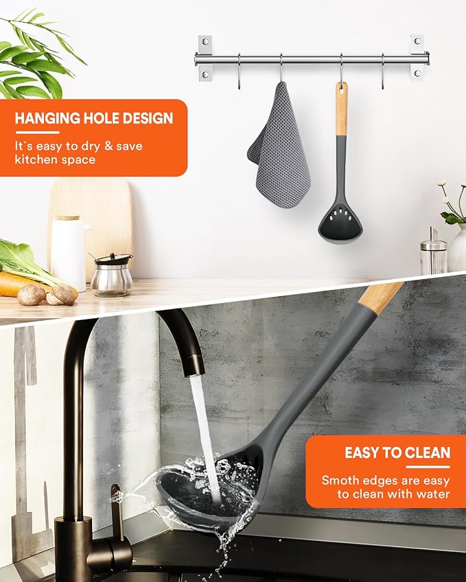 Large Silicone Ladle Spoon for Soup, Non Stick Kitchen Utensils - Image 7