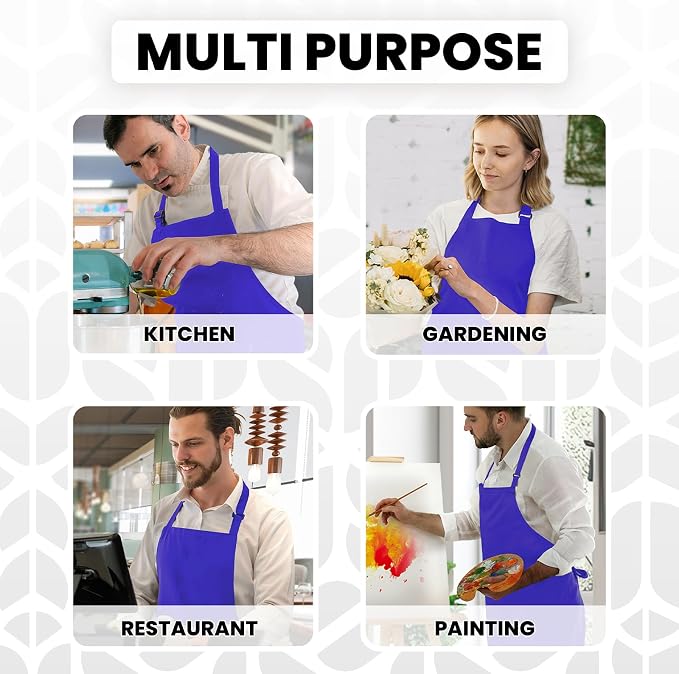 Adjustable Bib Apron 100% Polyester Kitchen Aprons Waterdrop Resistant Aprons - Image 6