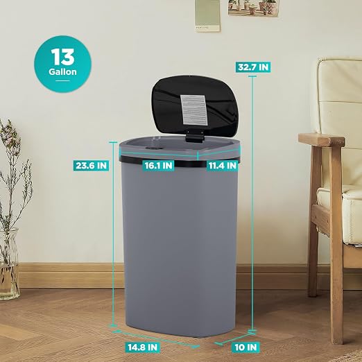 BestOffice | 13 Gallon Plastic Trash Can - Image 7