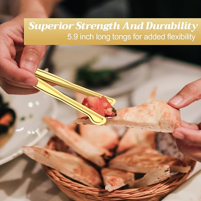 CHENGU 12 Pack Stainless Steel Tongs 6 Inches Food Serving Clip Kitchen Cooking - Image 6
