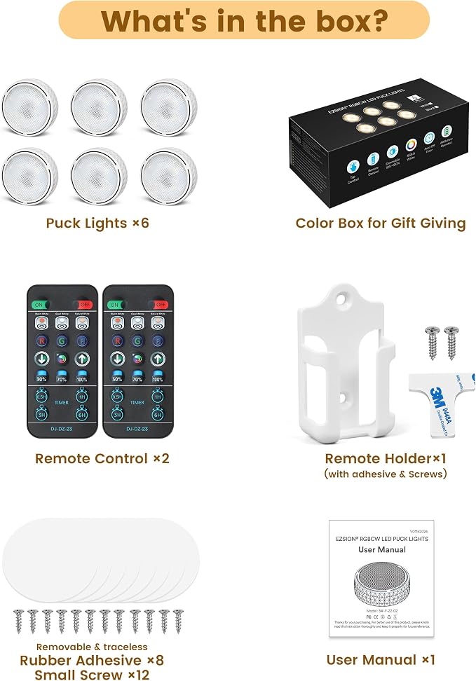 Cabinet Lights, Battery Operated LED Puck Lights - Image 5
