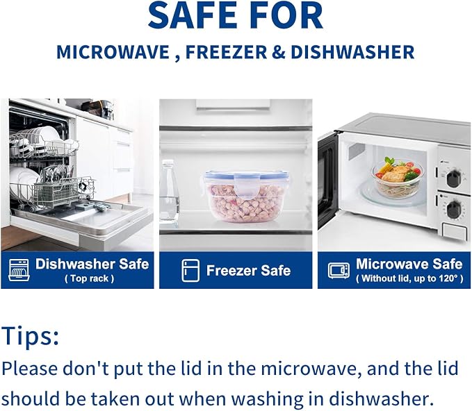 KIGI Small Plastic Bowls with Lid, Leak Proof Round Food Storage Container Set - Image 5