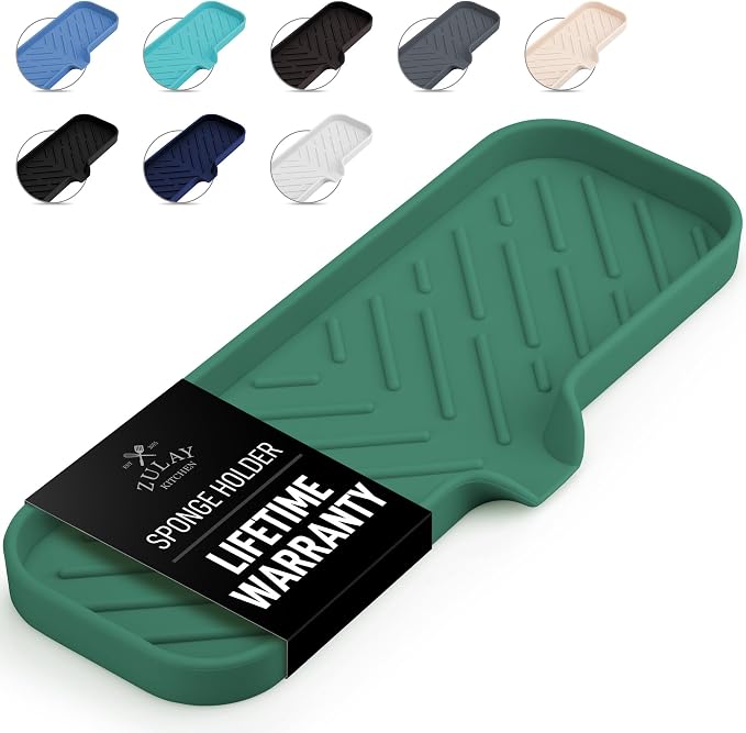 Zulay Kitchen Large Silicone Sponge Holder – Flexible Sink Organizer Tray by ZulayKitchen