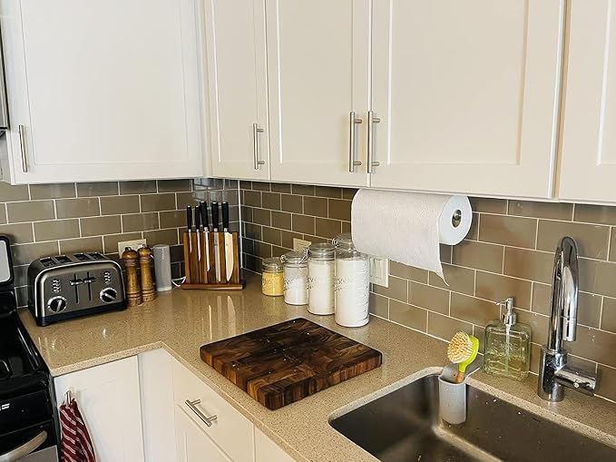 UREZORGEAR 2nd Gen Paper Towel Holder Under Cabinet No Drilling, Self Adhesive - Image 9