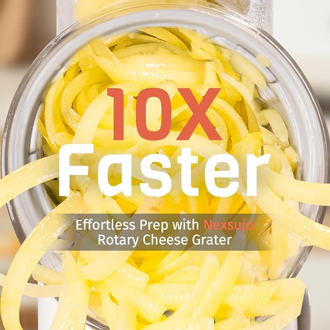 5-in-1 Rotary Cheese Grater Hand Crank, Vegetable Slicer Shredder - Image 2