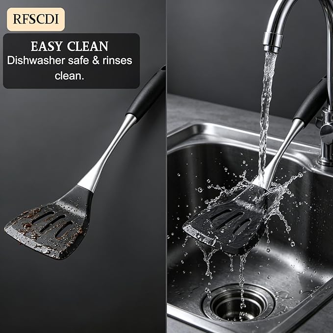 Premium Black Silicone Cooking Utensils Set - Image 7