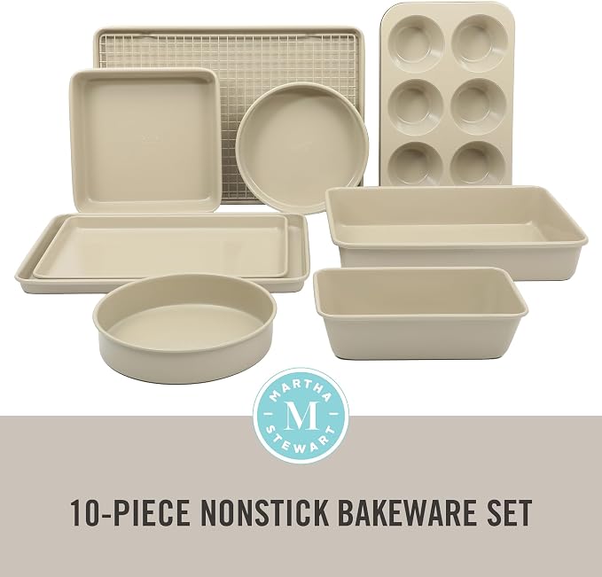 Martha Stewart Gallen 10 Piece Baking Pans Ceramic PFA Free Non Toxic Non Stick - Image 2