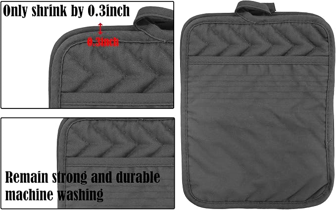 Oven Pot Holder with Pocket Cotton Heat Resistant Coaster Potholder Kitchen Hot - Image 4