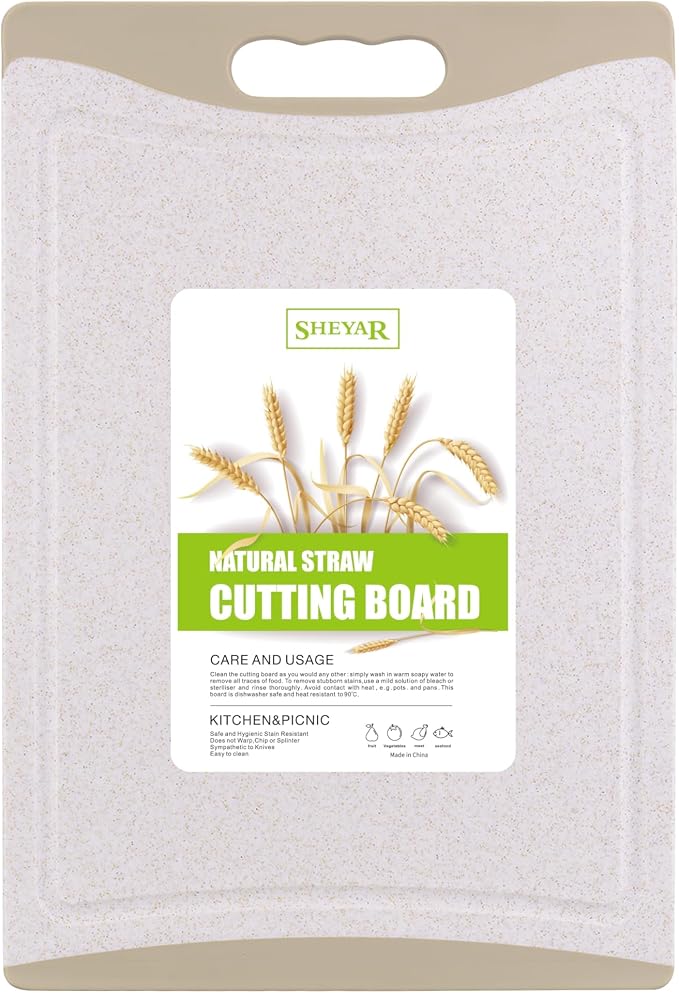 Cutting Board for Kitchen, Wheat Straw Fiber Cutting Board, Dish Washer Safe by zzsbrm