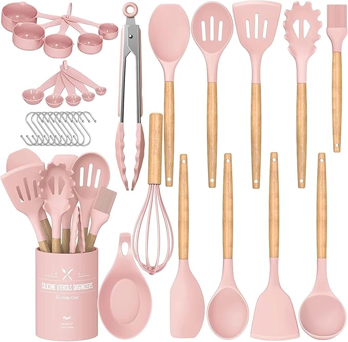 Umite Chef Silicone Kitchen Utensils Set, 33 Piece Non-Stick Kitchen Utensils by UmiteChef