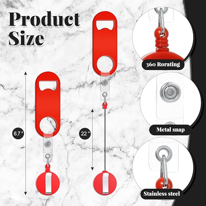 Honoson 8 Pieces Retractable Bottle Opener Bartender Flat Beer Opener - Image 2