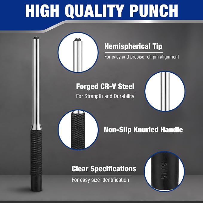 WORKPRO 9-Piece Roll Pin Punch Set - Image 3