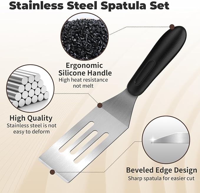 2Pcs Stainless Steel Spatula Set, Mini Serving Spatula - Image 3