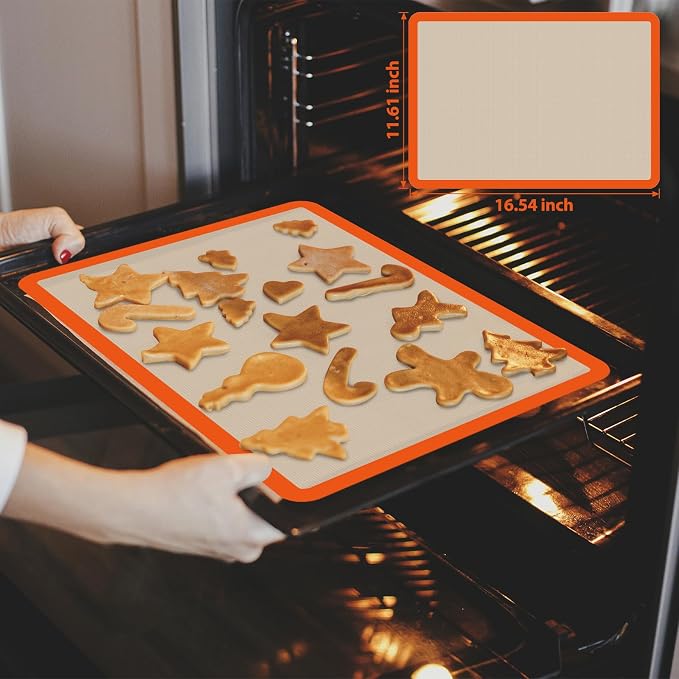 Silicone Baking Mat Set of 5, Nonstick Reusable Pastry Mat, Silicone Bread - Image 7