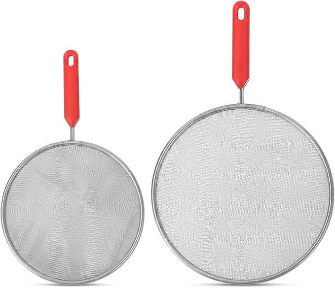 Splash Guard for Frying Pan, Frying Pan Screen Splatter Guard Set of 2 by Unknown